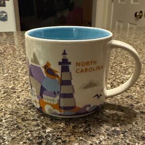 Like NEW Starbucks North Carolina "You are Here Collection Mug w/Blue Interior